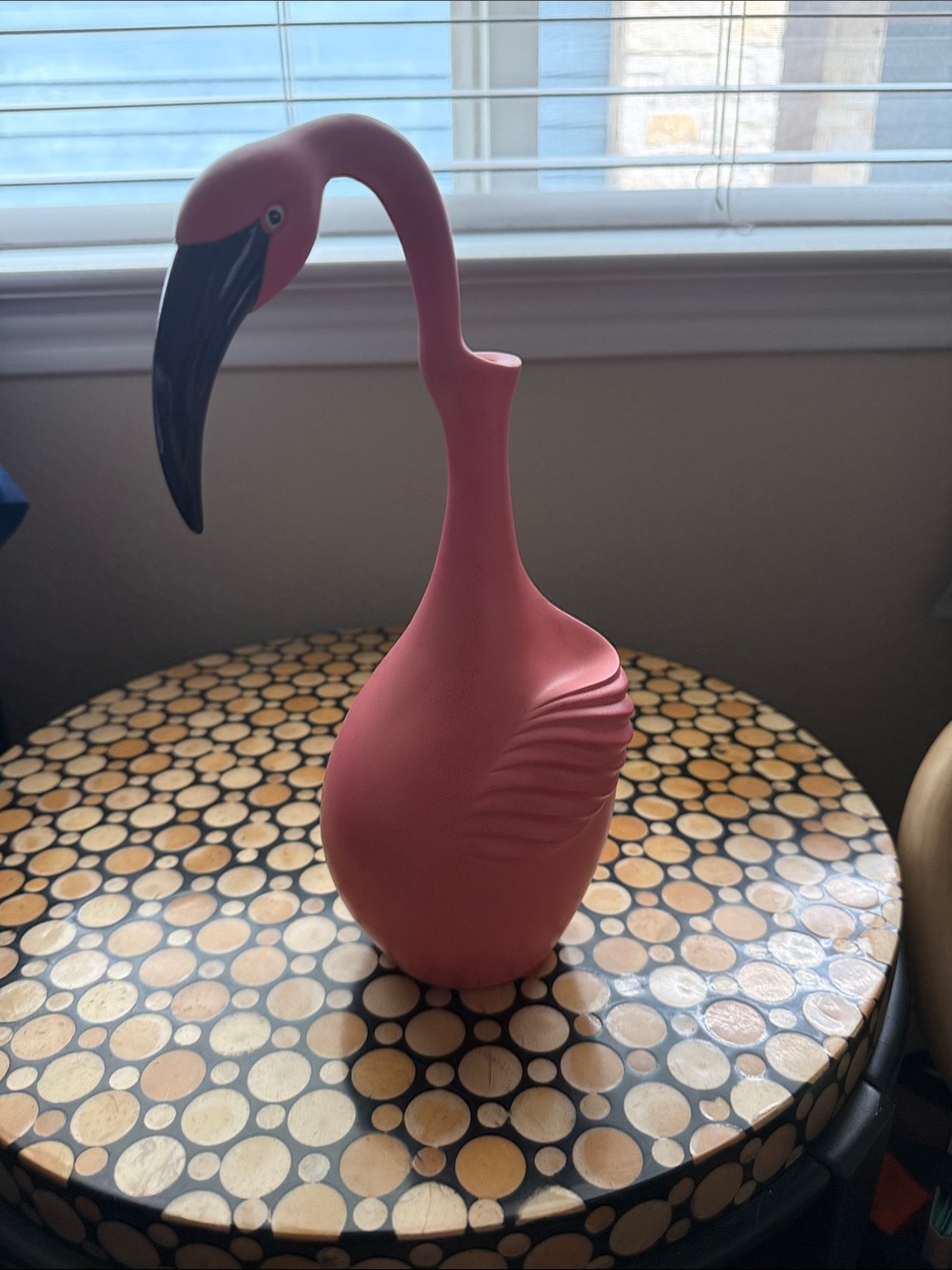 Coral Ceramic Flamingo Vase - Decorative Home Accent